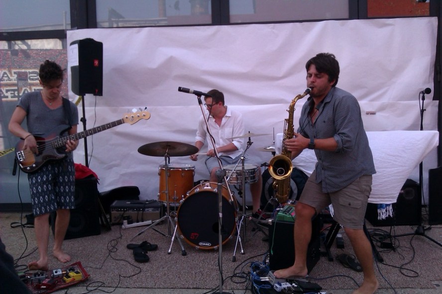 The Kandinsky Effect perform in front of Kinfolk Studios in Brooklyn on June 21st, 2013