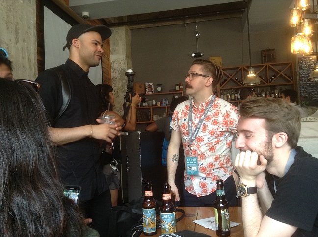 Adrian Covert and Ben Wilson at Counting Room for Kite Launch