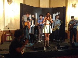 Juicebox perform at the New Music Seminar Conference on Tuesday, June 11th. (Left - Right) Isaac, Jamie Eblen, Lisa, Nick and Aaron