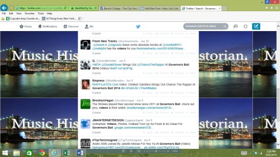 Screenshot Twitter GovBall2014video kwd search